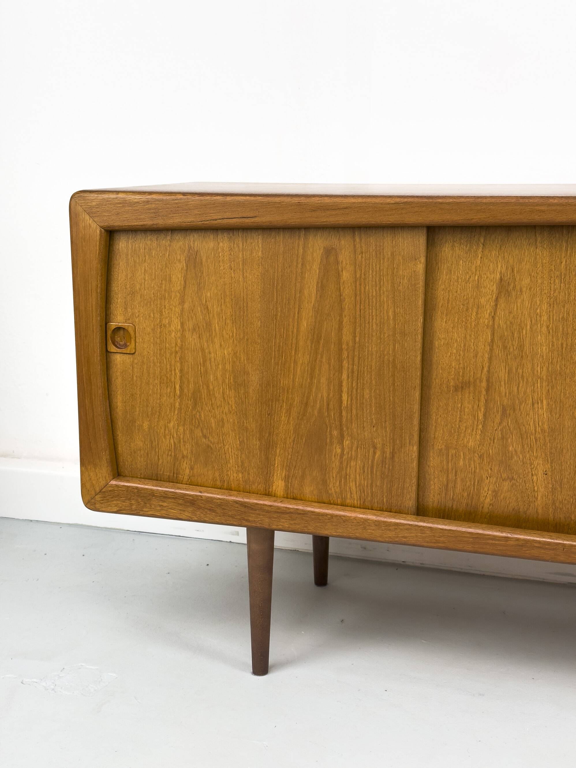 Vintage Teak Sideboard with Drawers and Sliding Doors, 1960s