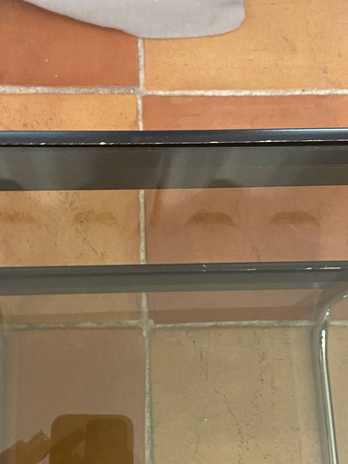 Serving trolley, side table, chrome metal and smoked glass, 1970s