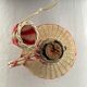 Dame jeanne bonbonne en plastique blanche et rouge dimension : hauteur -25 cm-