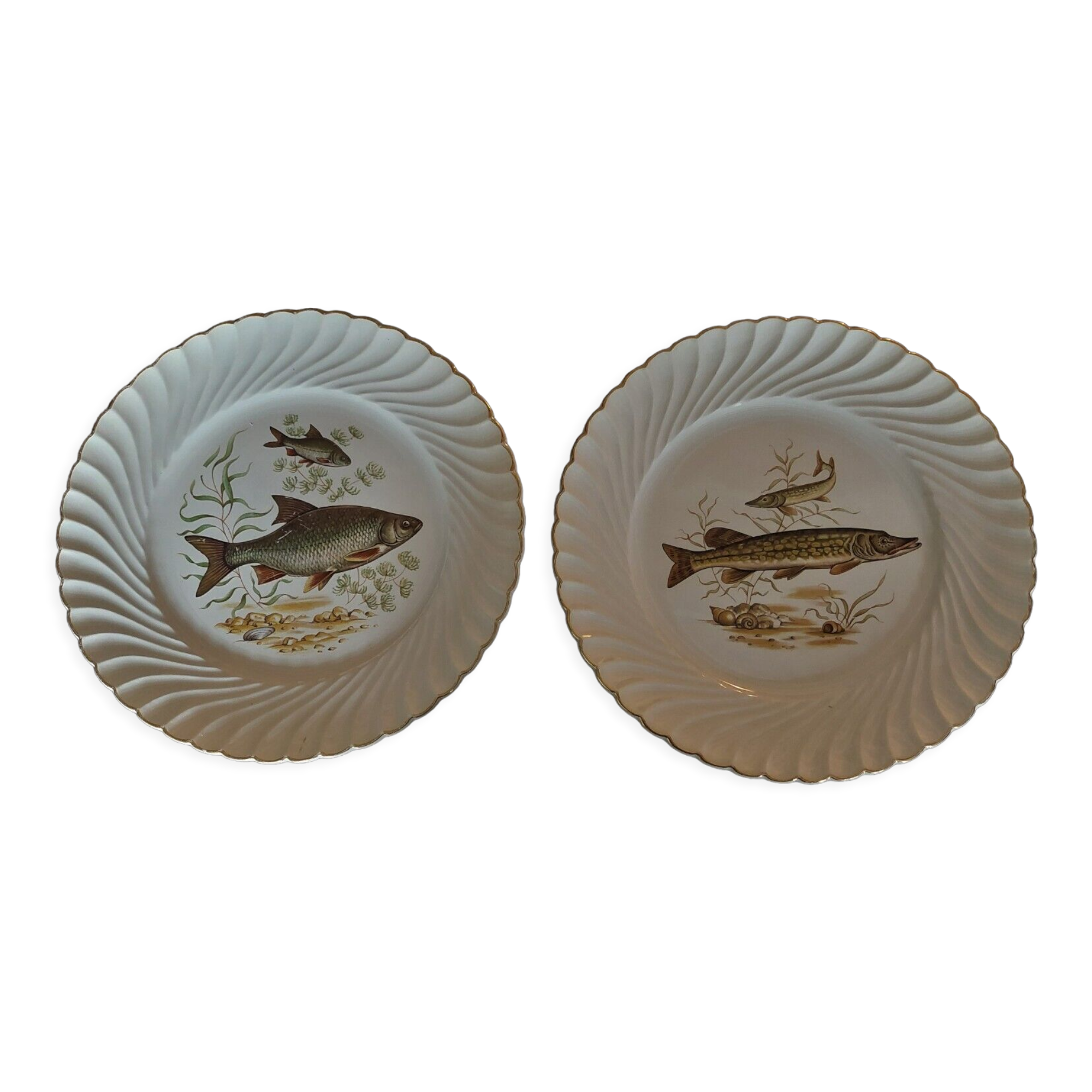 Fish plates series of two Luneville 50s