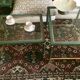 Nesting tables in green glass