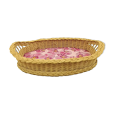 Oval wicker top 2 handles deco orchids