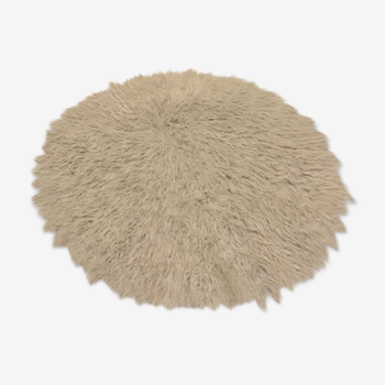 Round carpet grey fur