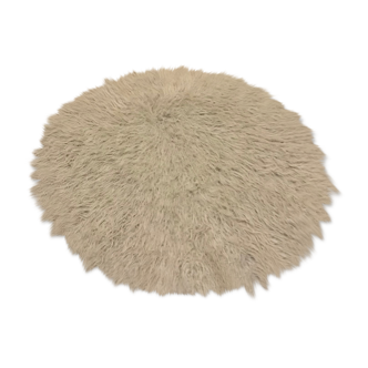 Round carpet grey fur