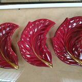 Lot of 3 service cups red and gold verceram