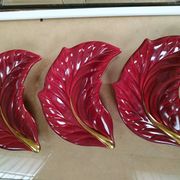 Lot of 3 service cups red and gold verceram