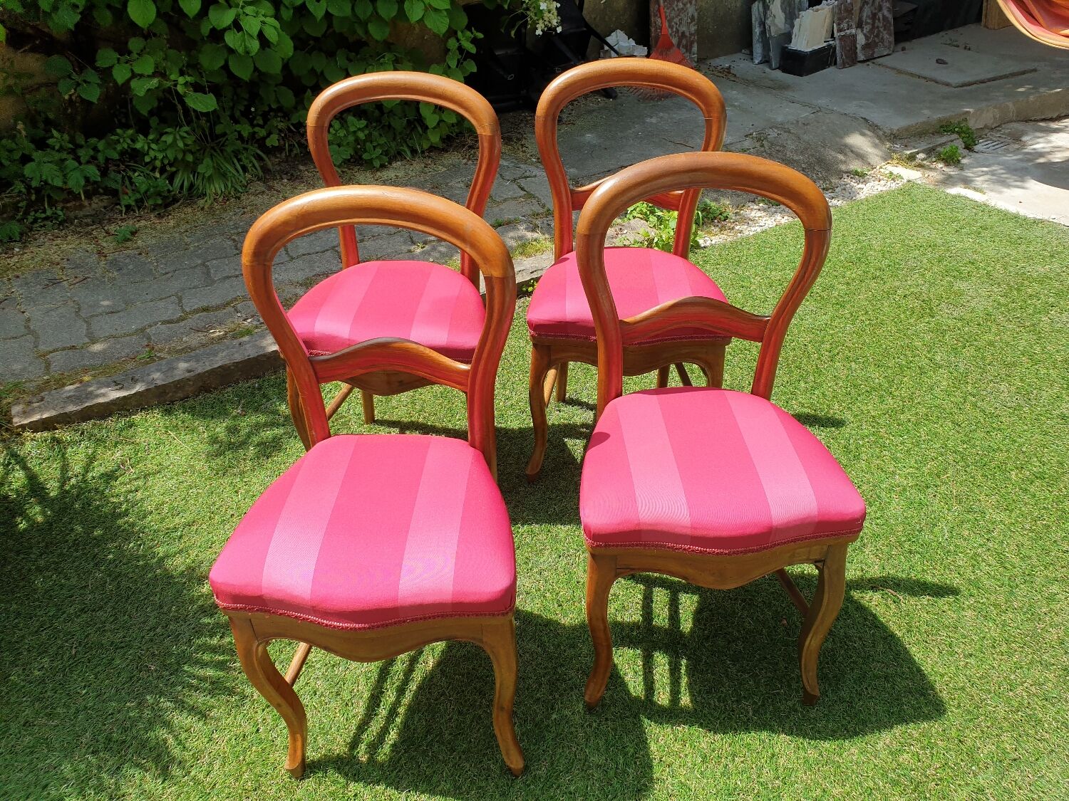 4 upholstered Louis Philippe chairs