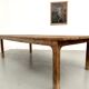 Large brutalist farmhouse table in solid oak from the 1950s.