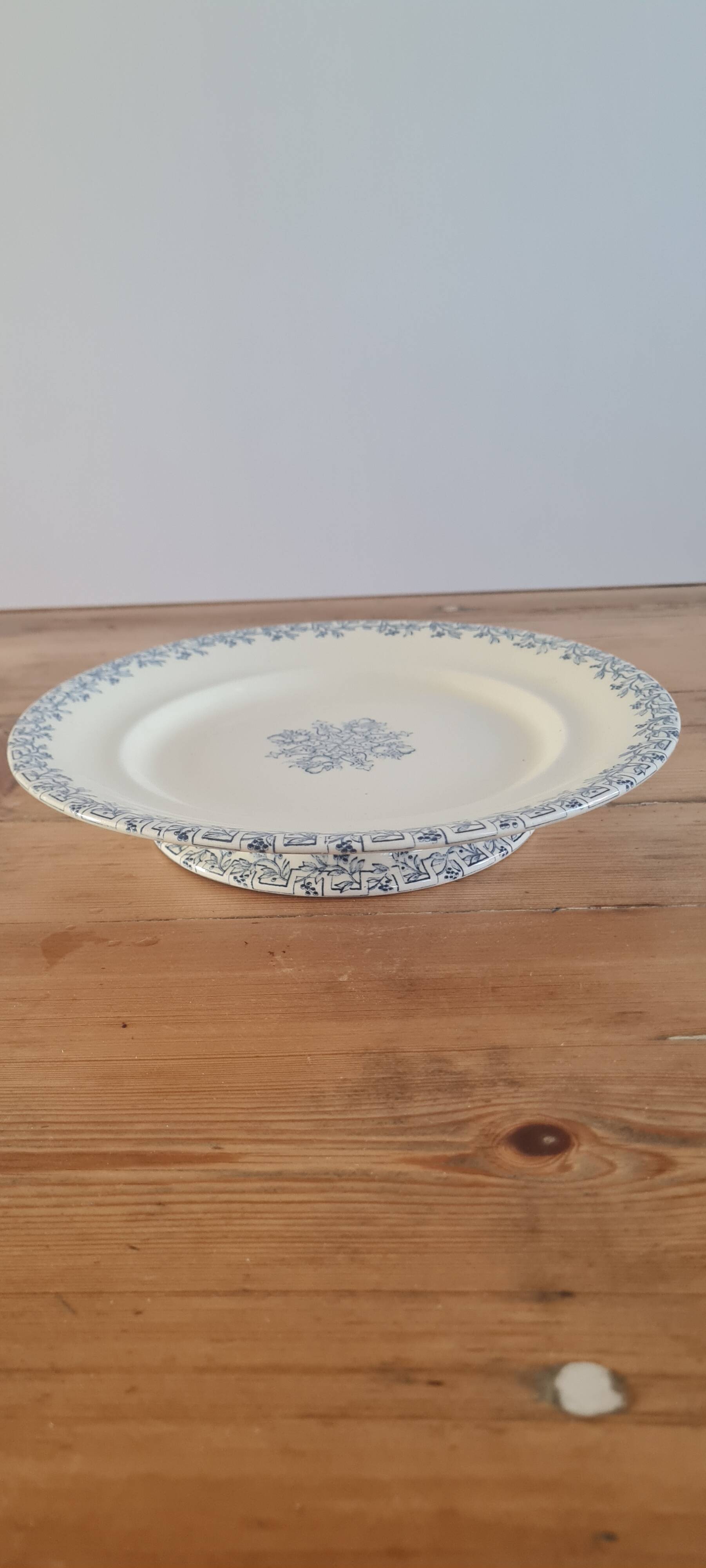 Flat serving compotier in iron earth