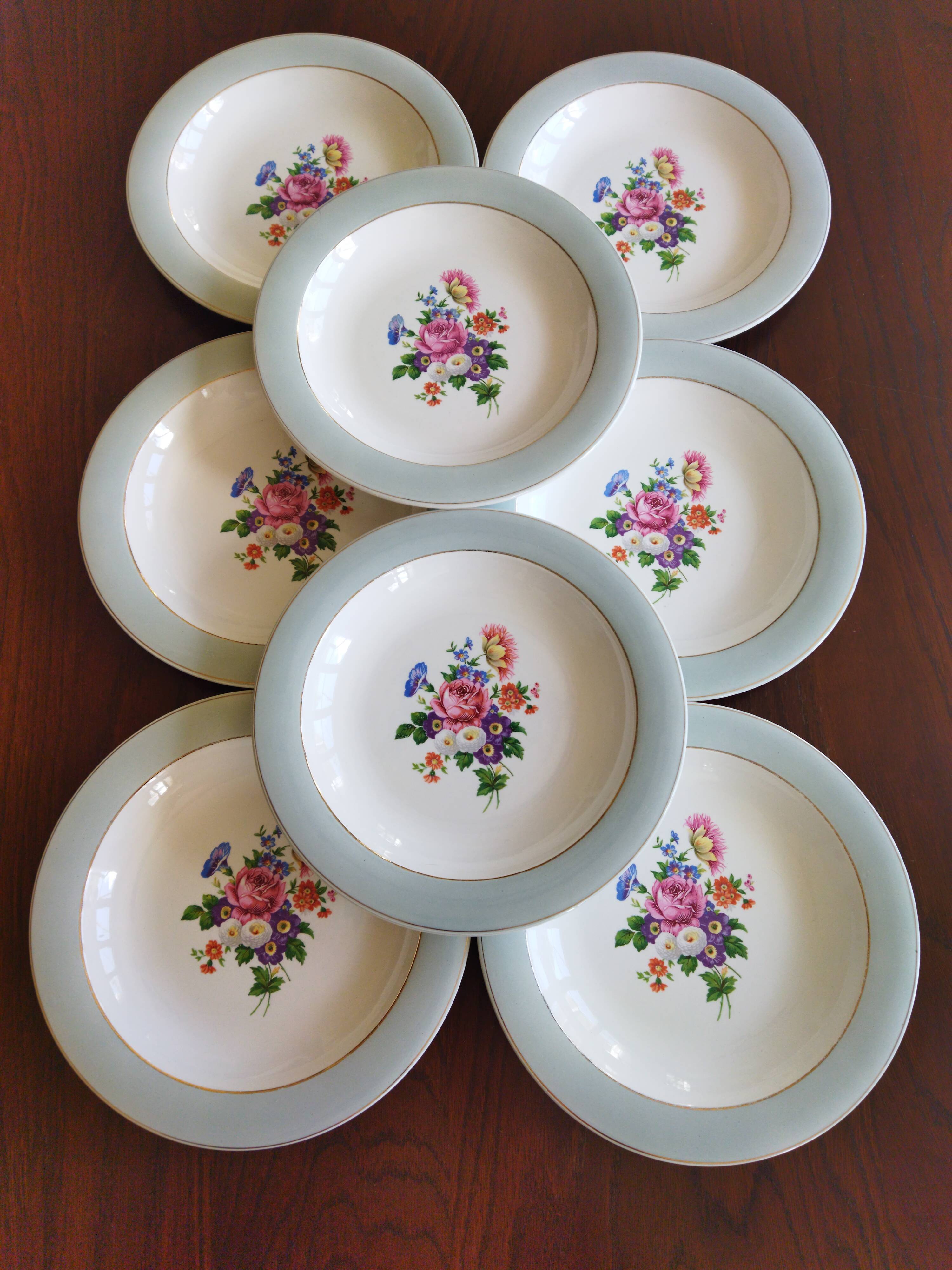 8 semi-deep plates Salins Opaceline 702