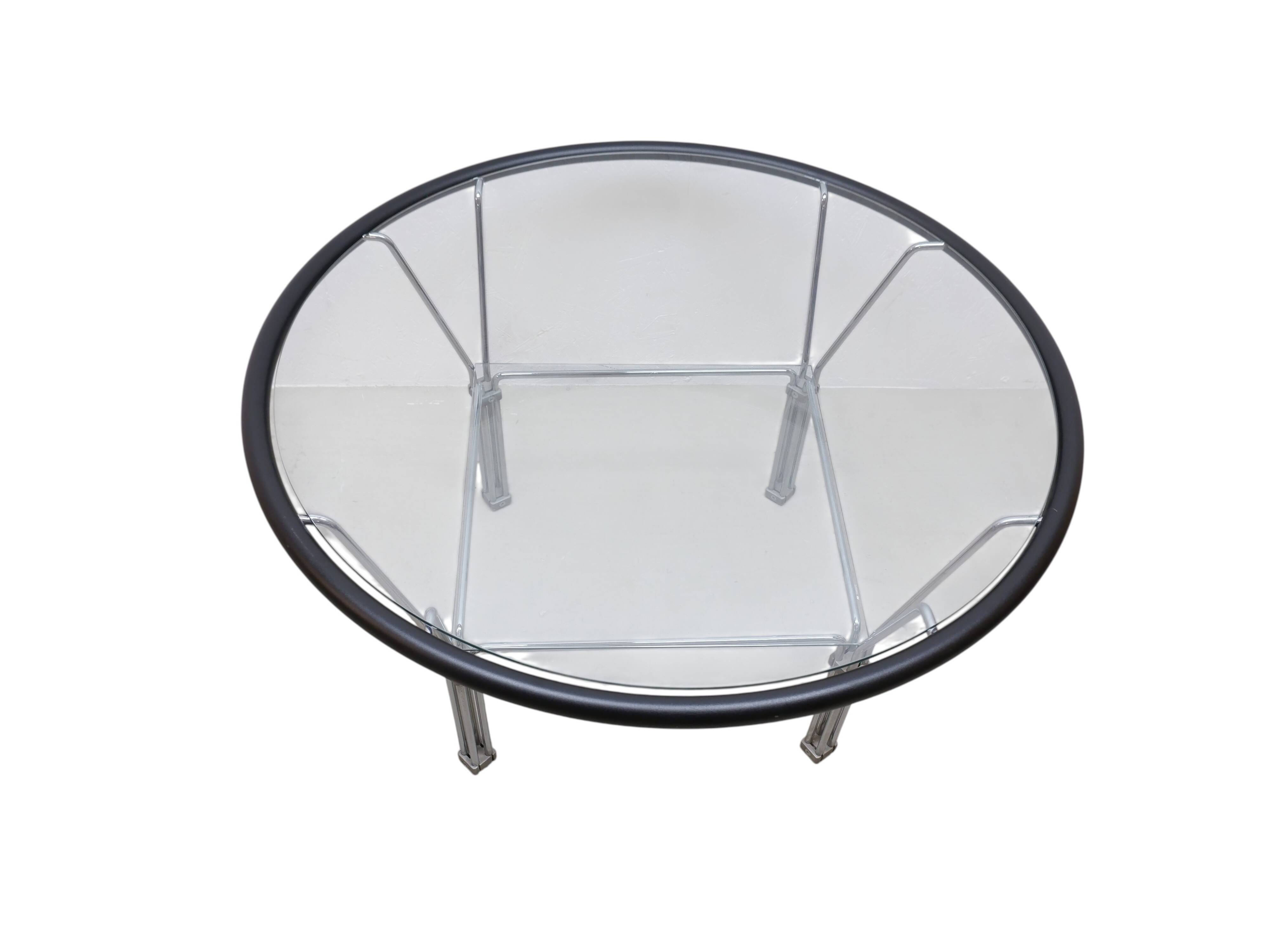 Table basse en verre industriel des années 1970
