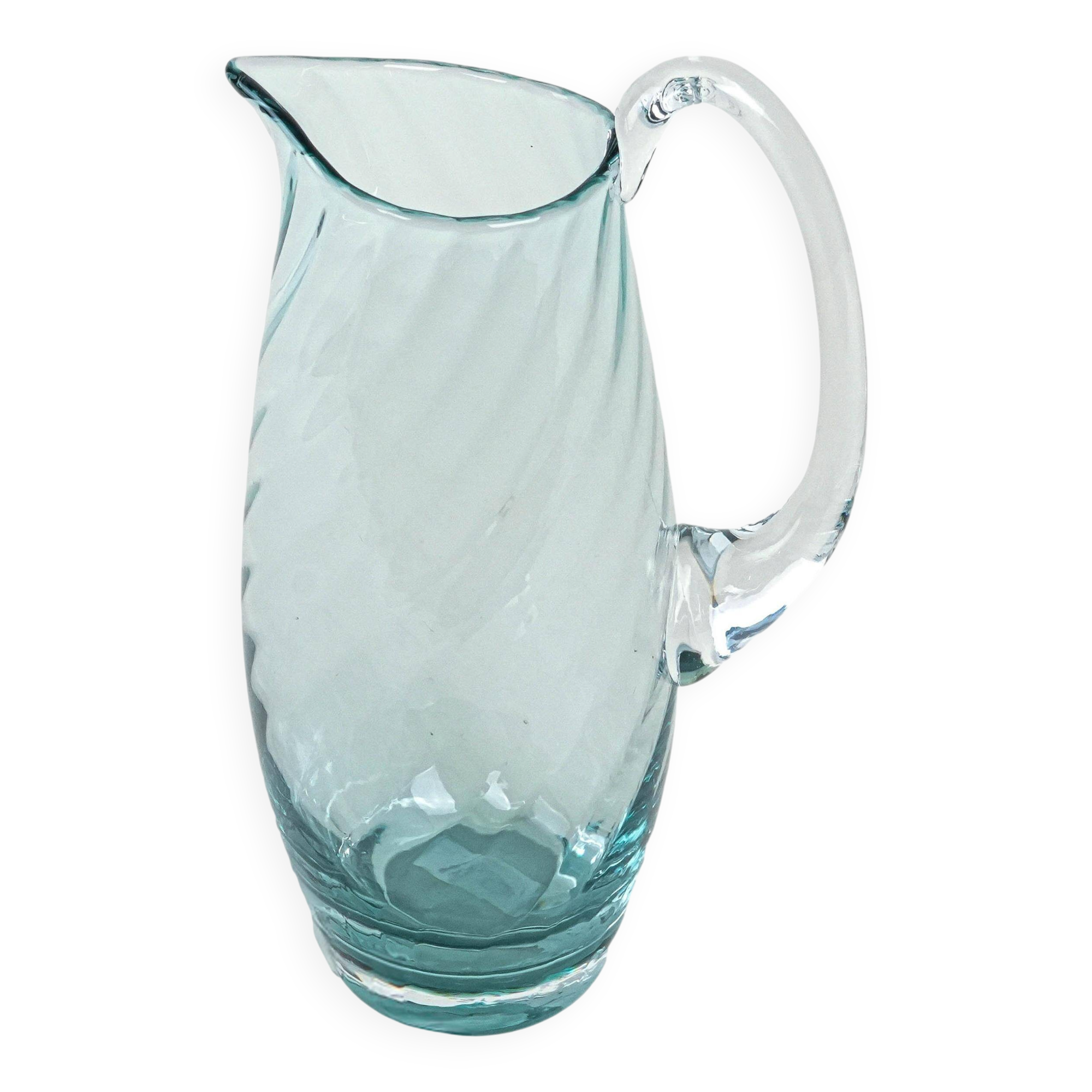 Glass jug, Italian design, 1970s, made in Italy