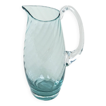 Glass jug, Italian design, 1970s, made in Italy