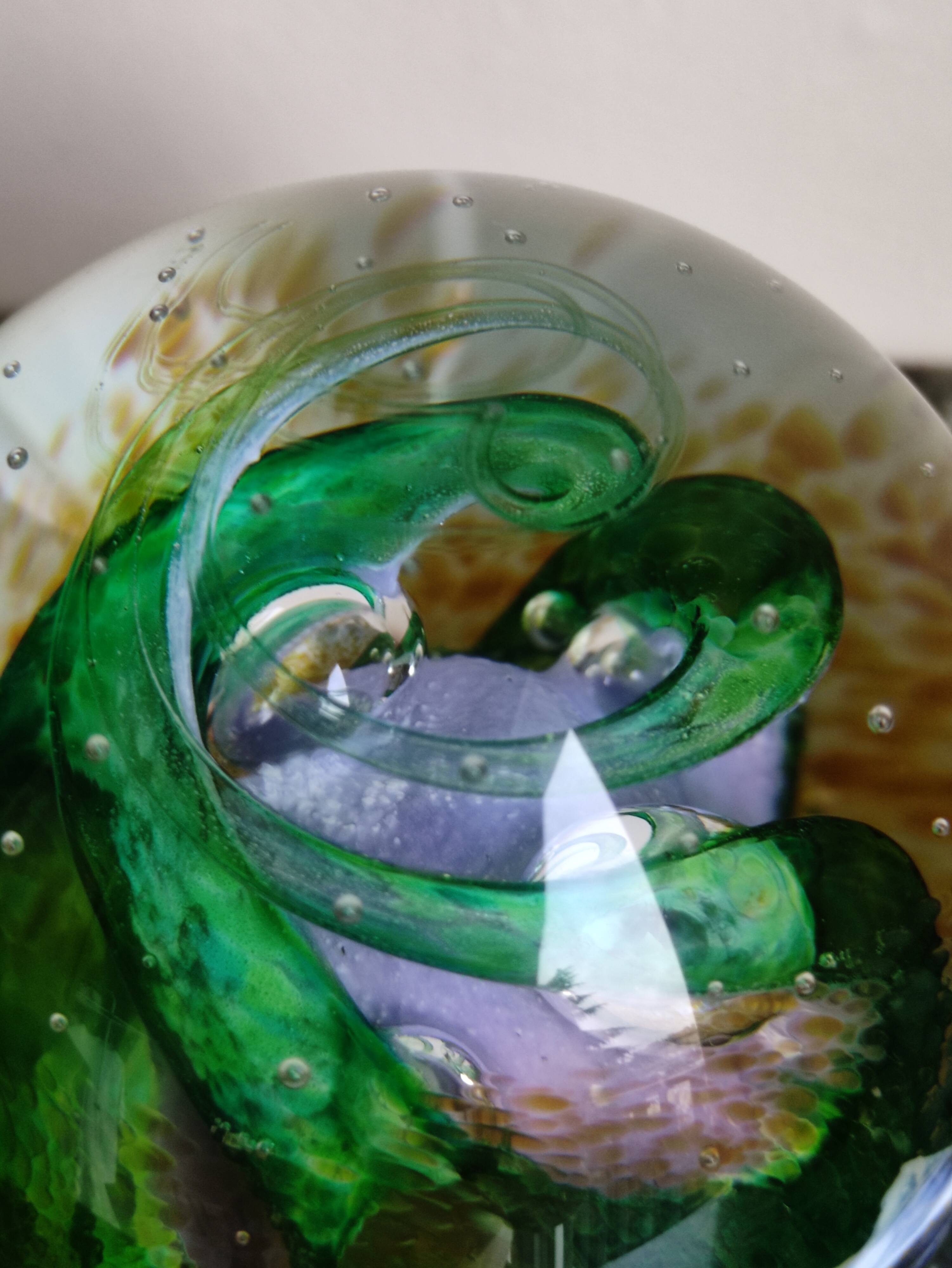Vintage mouth-blown sulfide paperweight by Caithness Scotland