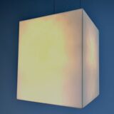 White plastic design cube pendant by Delta light Belgium, 1990s