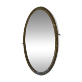 Miroir ancien ovale doré à décor floral – 105 × 70 cm  Élégant miroir