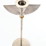 Pair of stainless steel candle holders 80s
