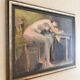 Original French figurative painting from the 70s signed Marais