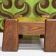 Brutalist oak footstool end table – 1970s