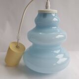 Vintage blue opaline glass pendant light