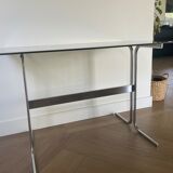Chrome desk and 70" style glass top