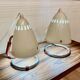 Paire de grandes lampes métal osram 1950.