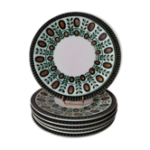 Set of 6 plates a dessert Boch model Walnut