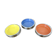 Set of 3 stackable ashtrays in colored melamine, chrome metal from the 70s