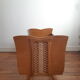 Wooden bed and vintage rattan