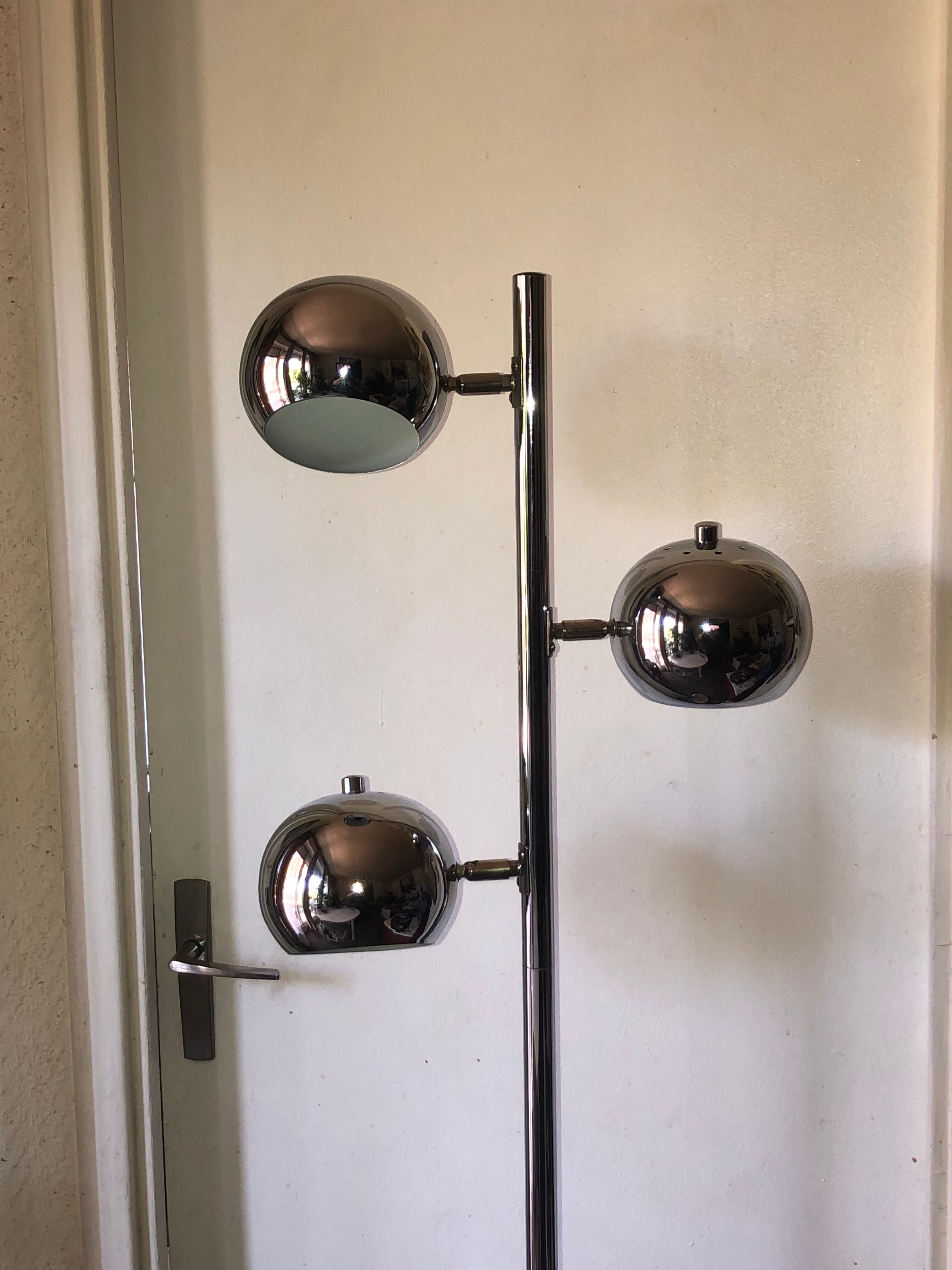 Floor lamp chrome balls "Bullit"