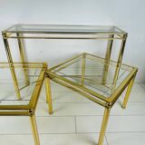 3 tables en laiton, 1980
