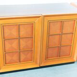 Living room modules in briar wood, “Caccia alla Volpe” model, 1970