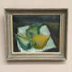 Swedish Original Oil on Panel – "Pears" by Elfrén – Signed – Vintage and Framed