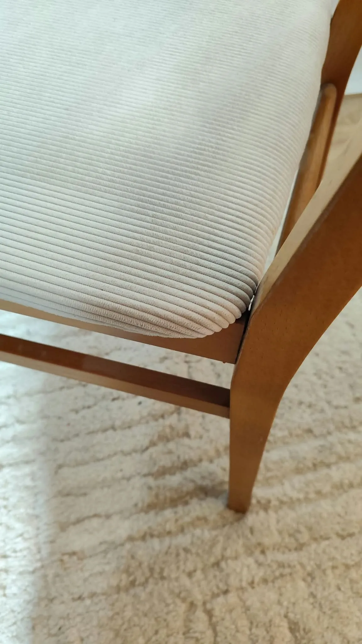 Set of 2 vintage Scandinavian chairs in teak and corduroy, 1960s