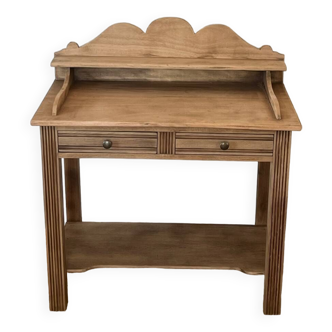 Old dressing table 2 drawers in raw solid wood