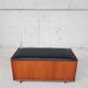 Vtg Mid Century Teak Blanket Ottoman Storage Chest Trunk Window Box Seat Bench