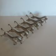 Set de 6 portes couteaux chevaux en chrome argenté- vintage