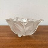 Vintage heavy floral glass bowl from Walther Glas, 1970s.