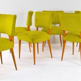 Dining Set Danish Teak and Textile Chairs 50s