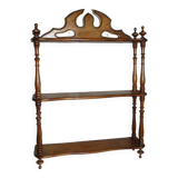 19th century turned wood wall shelf