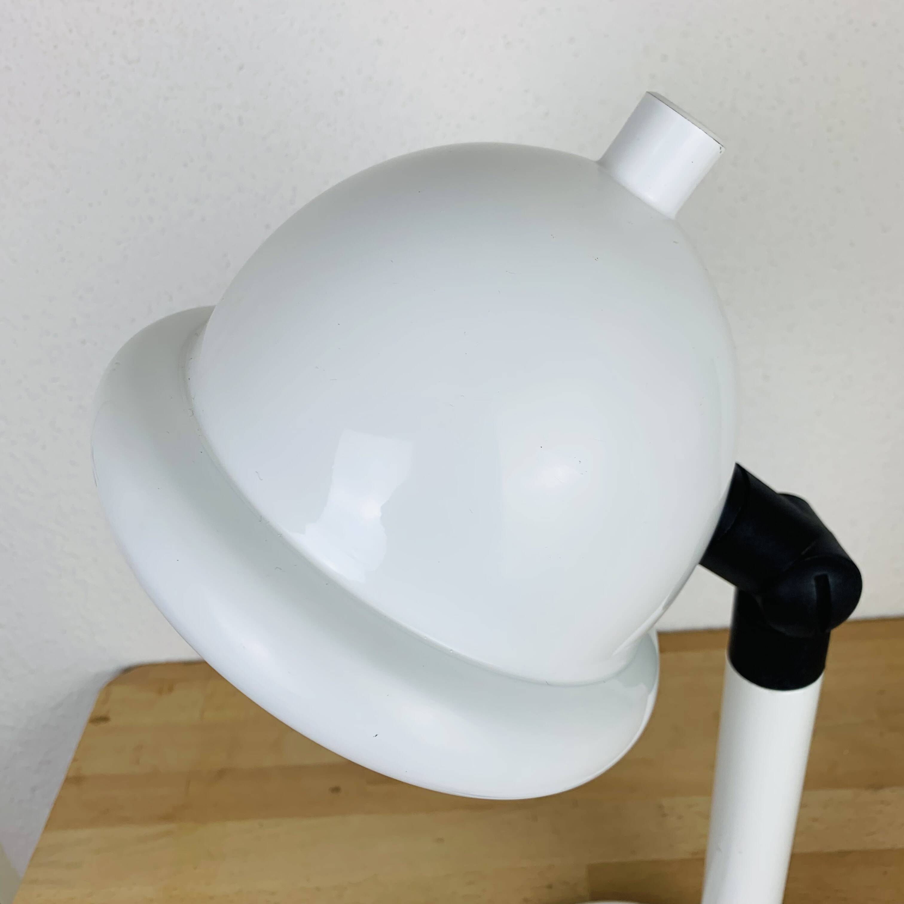 Lampe de bureau en métal blanc, Ikea années 80