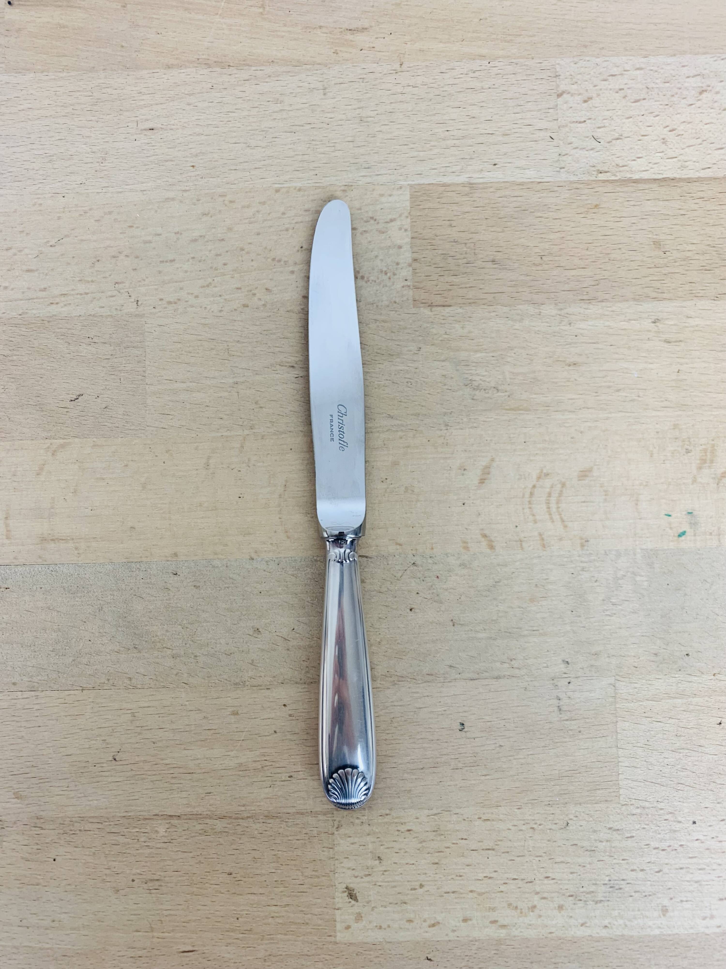 Christofle, 12 Vendôme model dessert knives, silver-plated metal