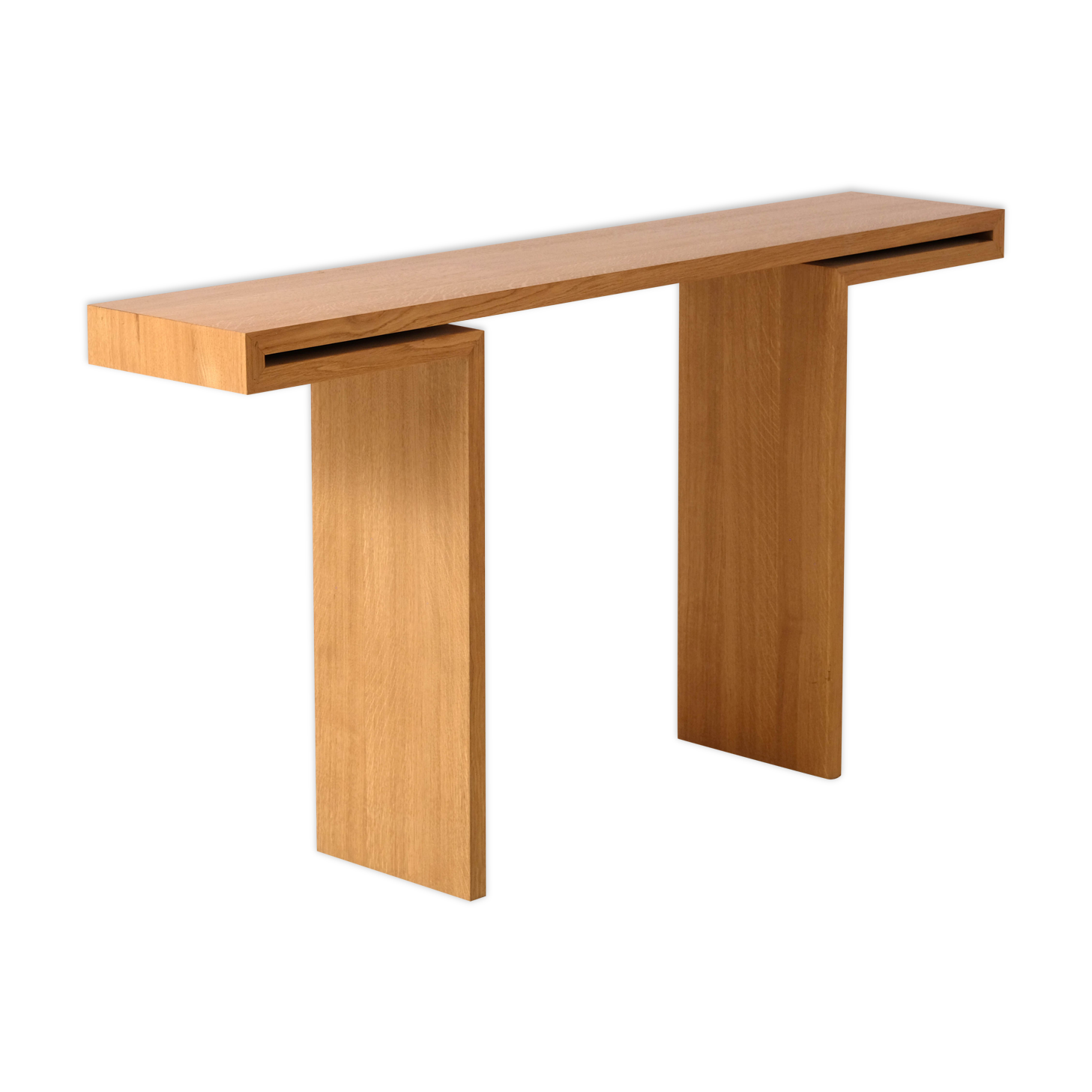 Modern solid oak wall console