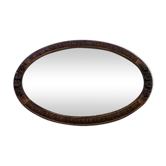 Oval mirror wood decoration flowers