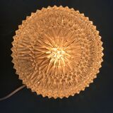 Round ceiling light in chiseled glass