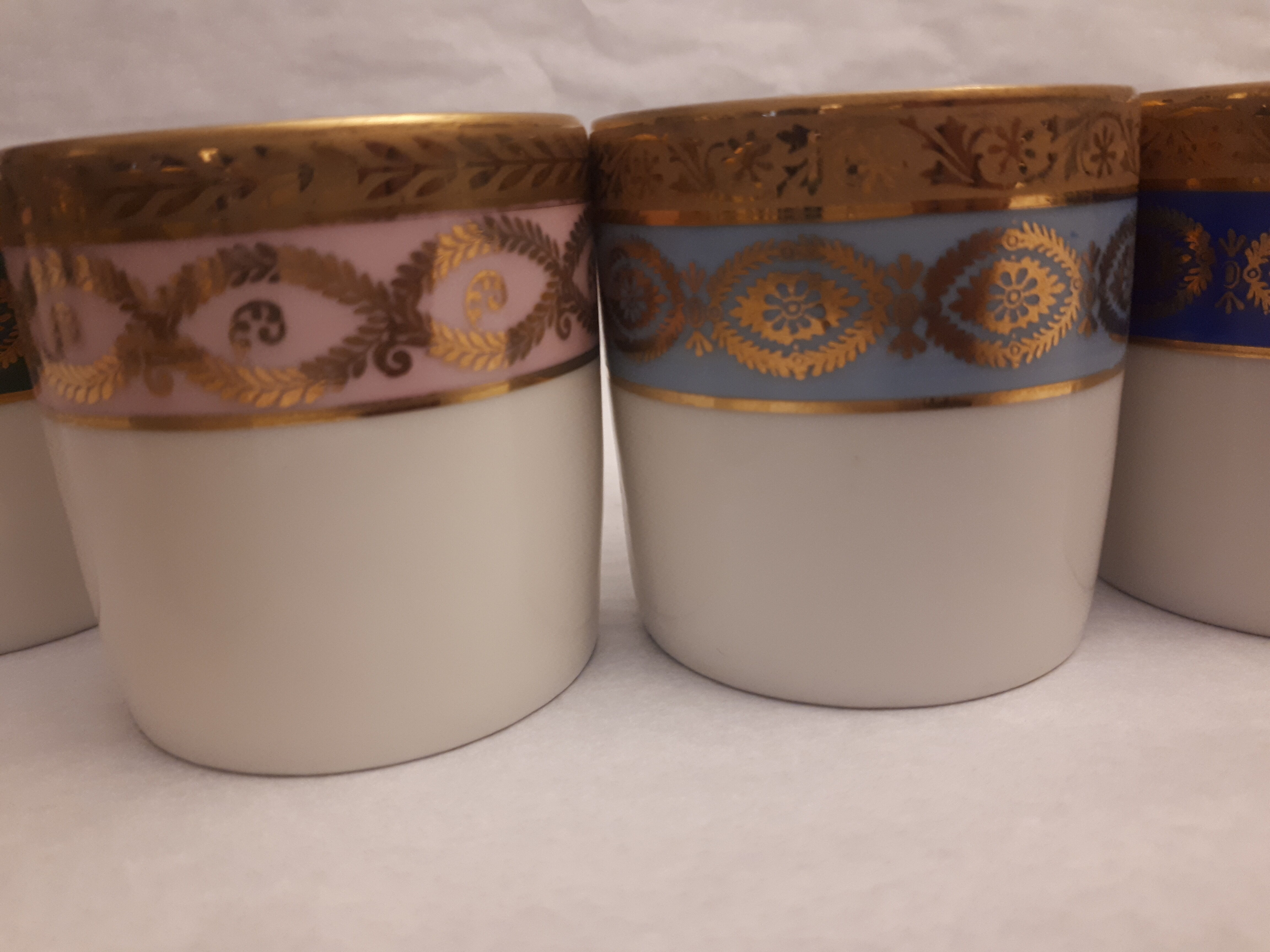 6 cups porcelain coffee limoges Empire style gold frieze