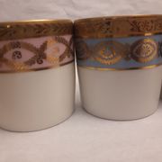 6 cups porcelain coffee limoges Empire style gold frieze