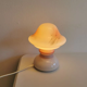 Table lamp in white opaline glass with coloured decorations