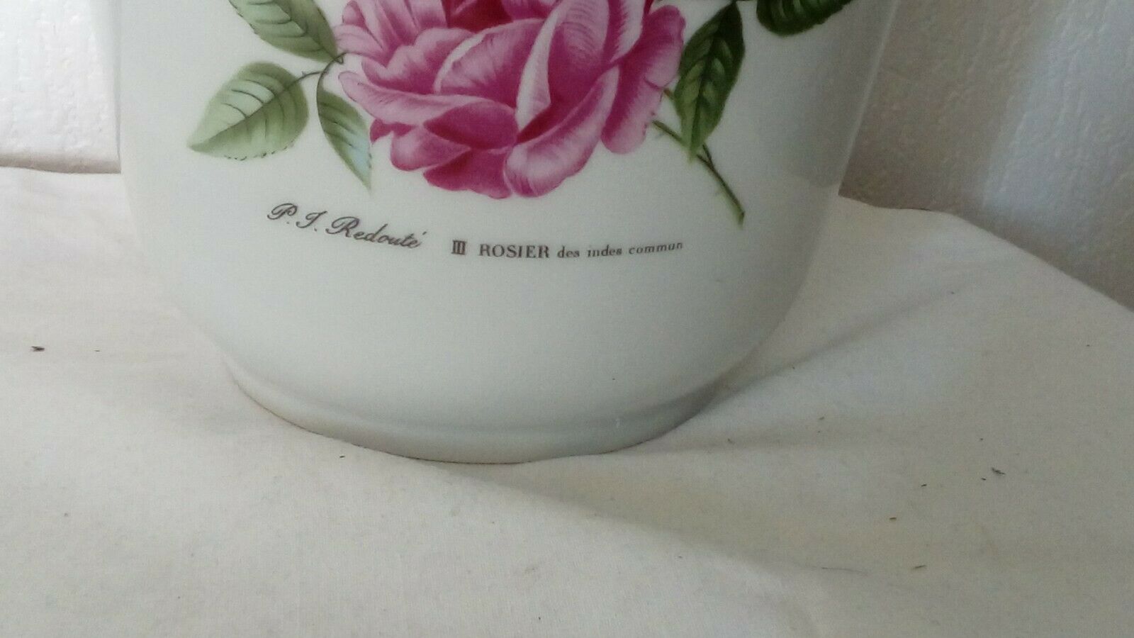 PORCELAIN POT COVER ALLEMAN'DE DECOR ROSES PIERRE JOSEPH REDOUTE