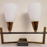 Brass and art deco opaline